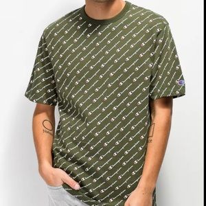 NWT Champion Diagonal Script Tee - Green